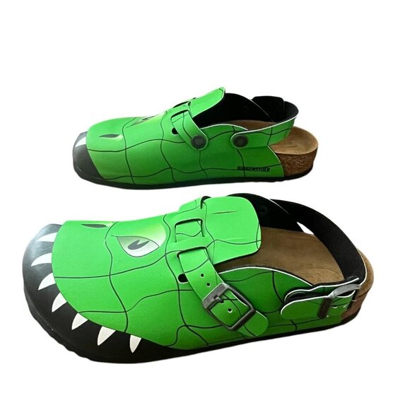 Birkenstock Green Monster Dinosaur Boston Mules Clogs Unisex Size EU 34/3-3.5 US - Picture 3 of 8